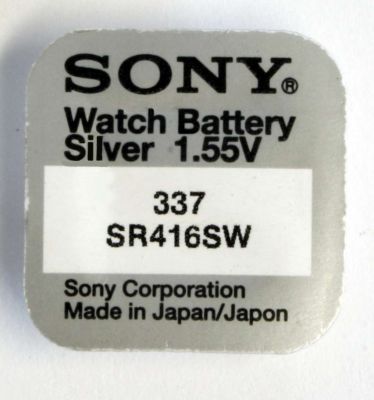 1x 337 Sony Uhrenbatterie Silberoxid-Zelle Auslaufsicher V337 SR
