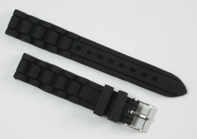 Silikonband schwarz 18mm f?r modische Uhren