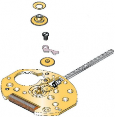 Uhrwerk Eta 980.001/980.005 Swiss made, Vergoldet, 5 Steine, revidiert
